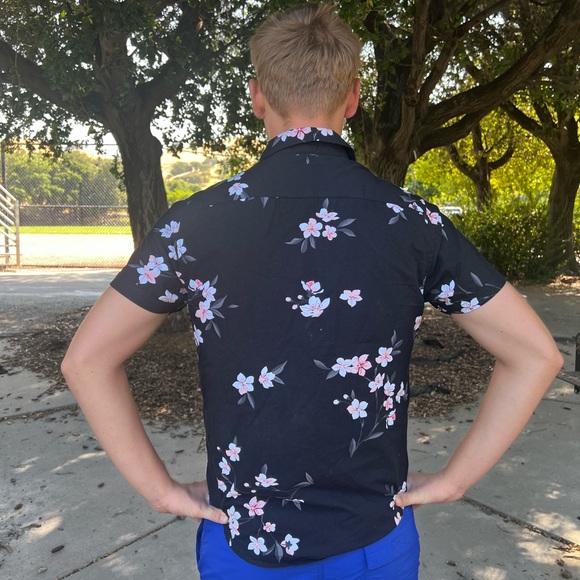 DENIM & FLOWER RICKY SINGH CHERRY BLOSSOM MEN FLORAL BUTTON DOWN DRESS SHIRT GUY - Picture 9 of 16